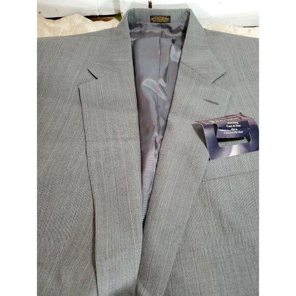 NWT Barrington Gray Wool Blend Gray Stripe Blazer Jacket Size 44L - Picture 2 of 7